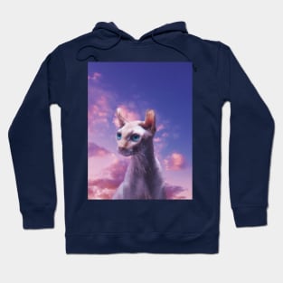 a catto in the sky painting Hoodie